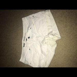 White mid shorts